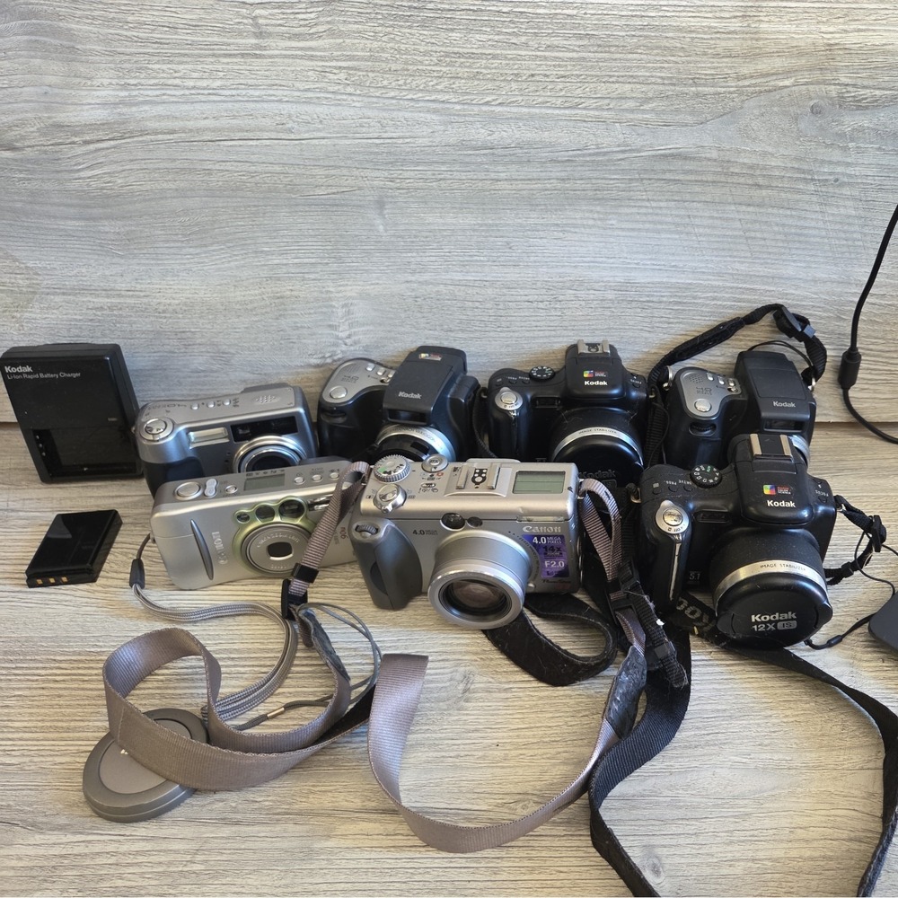 Digital Camera Lot 7 Kodak Canon Parts Repair Untested c7 c7